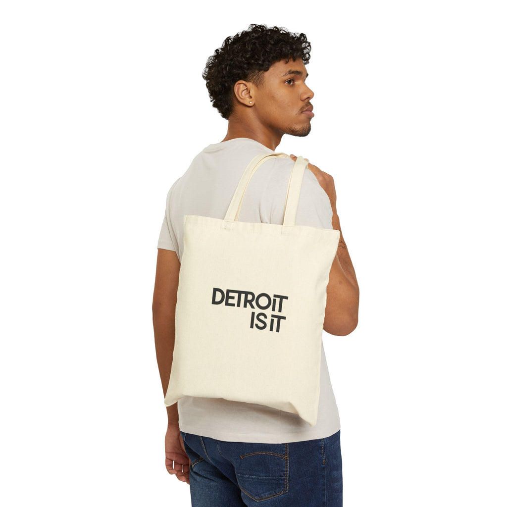 Detroit Inspired Cotton Canvas Tote Bag, Eco-Friendly Shopping Bag