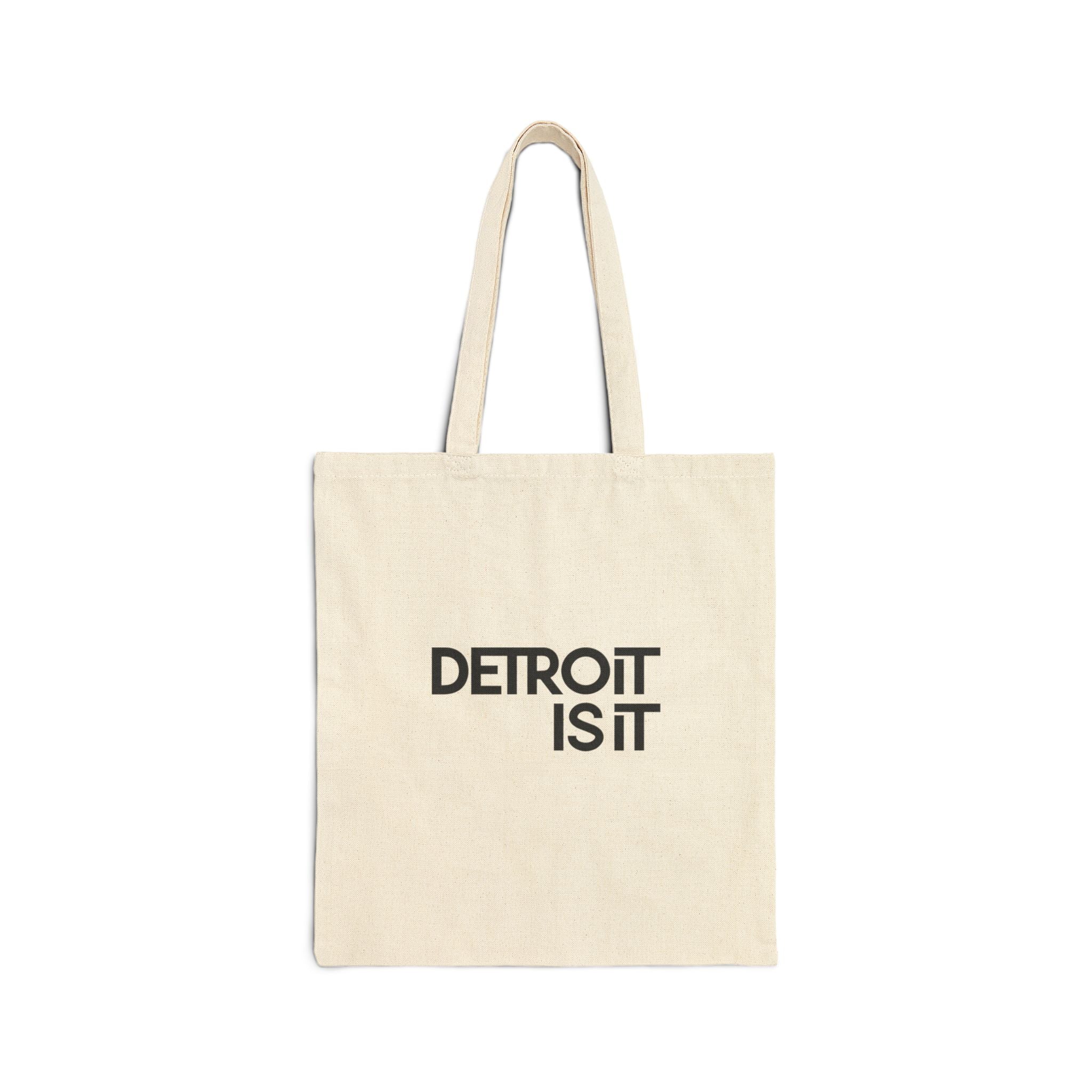 Detroit Inspired Cotton Canvas Tote Bag, Eco-Friendly Shopping Bag